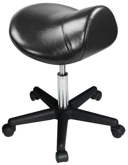 Master Massage Ergonomic Swivel Saddle Rolling Hydraulic Comfortable Adjustable Stool in Black for clinic spas beauty salons debtists classrooms home office