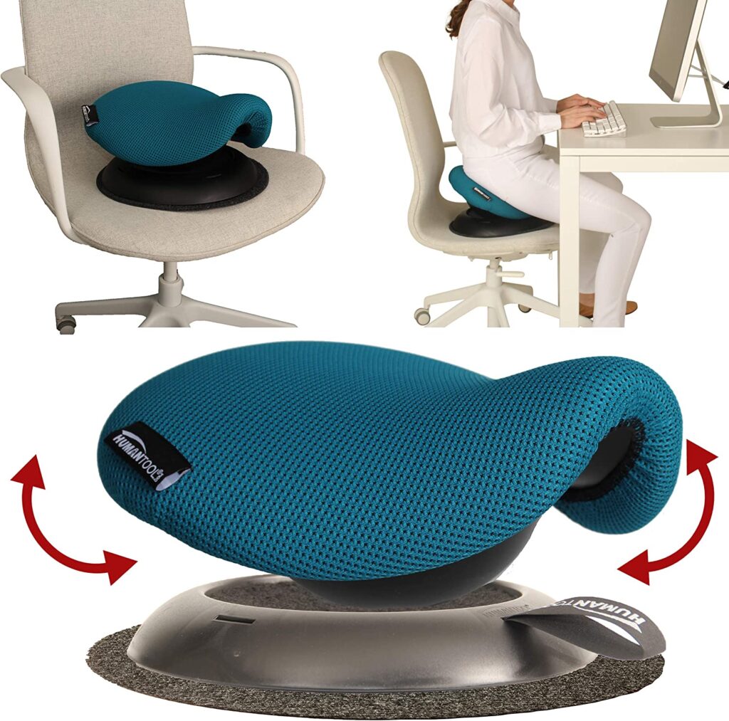 Humantool Portable Saddle Chair - Ergonomic Office Saddle Stool Turquoise