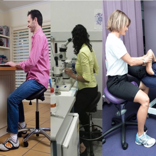 Saddle chair for home office, saddle stool for laboratory and saddle rolling stool for spa