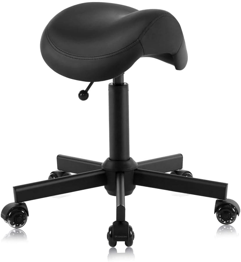 DR.LOMILOMI Pneumatic Swivel Rolling Stool 506 for Hygienic Clinic Spa Massage Home and Office